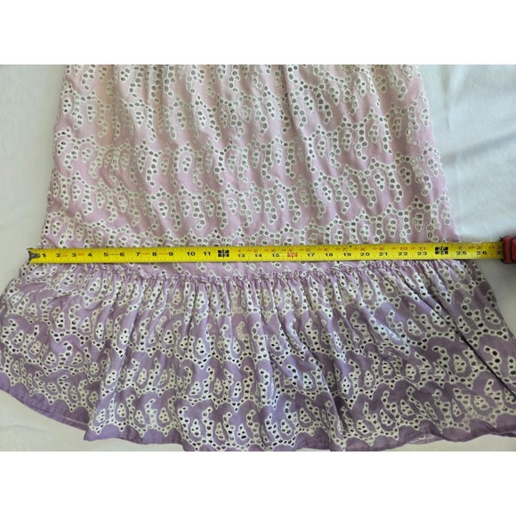 Girls Size 14 Ombre Eyelet Easter Dress Pink Purple Long Sleeve Cottagecore Boho - Picture 7 of 14